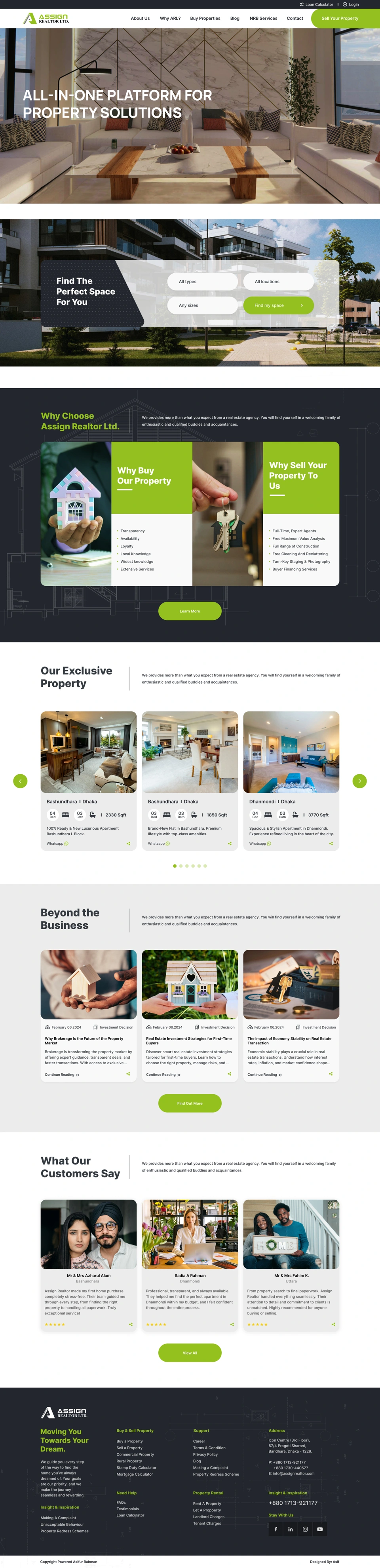 Assign Realtor — Home page desktop website design