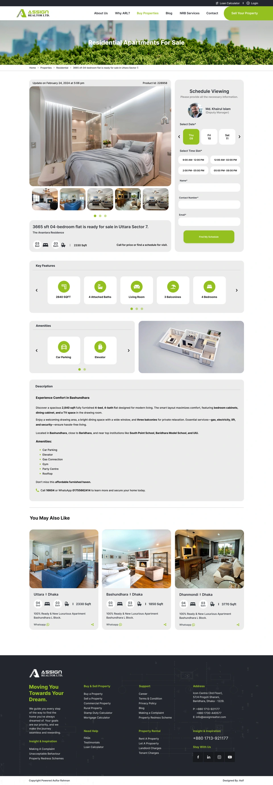 Assign Realtor — Property details desktop website design