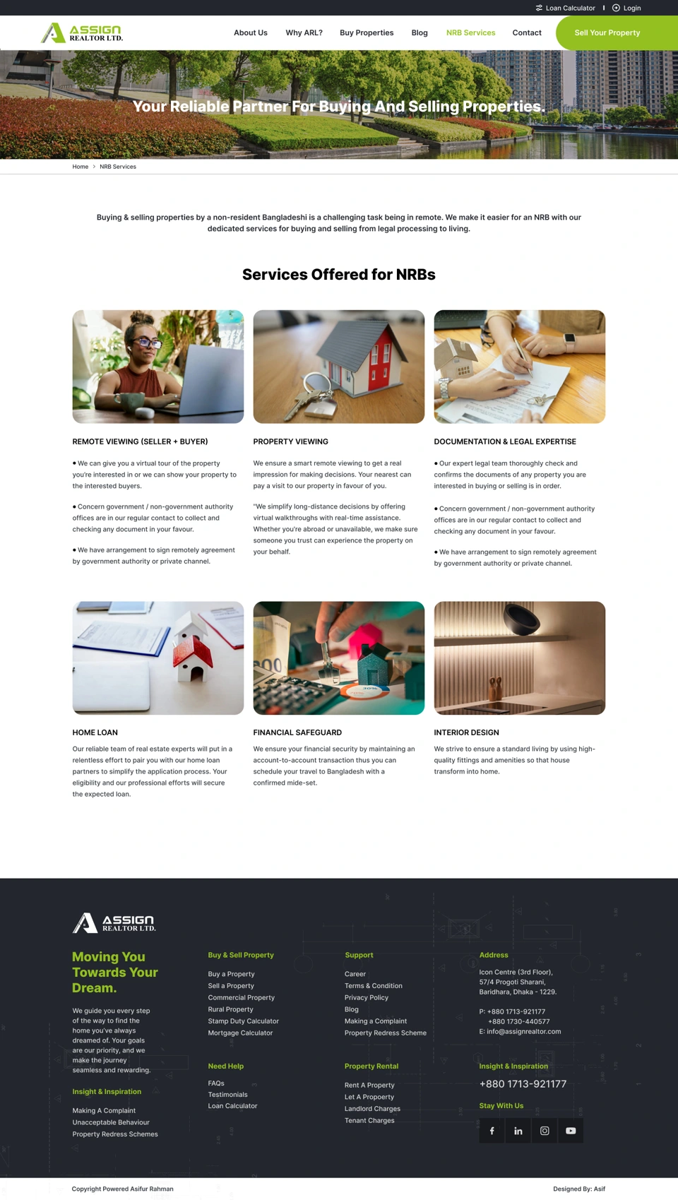 Assign Realtor — NRB services desktop website design