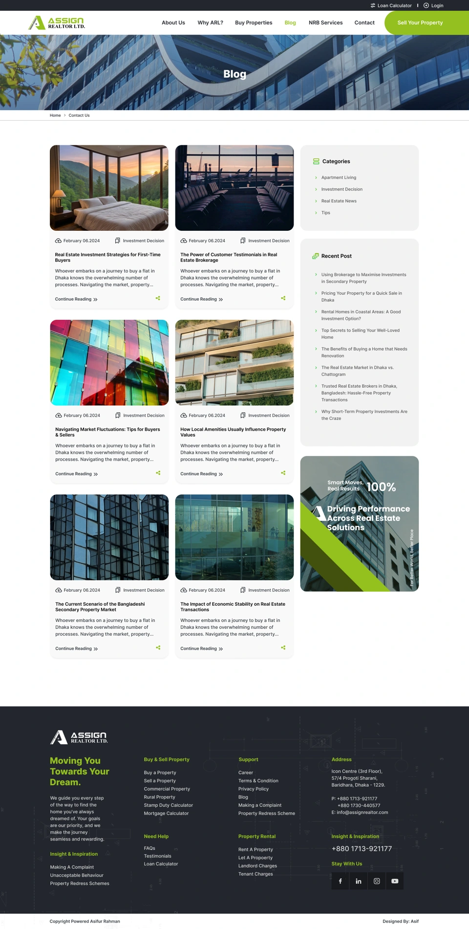 Assign Realtor — Blog desktop website design