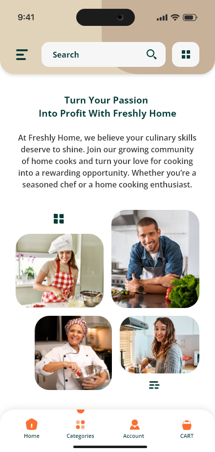 Freshly Home — Become a cook app screen