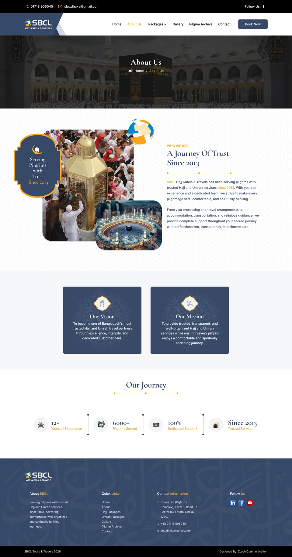 SBCL BD — About us desktop website design