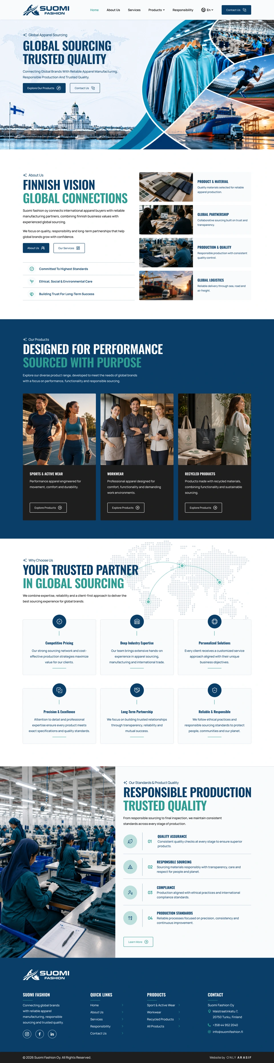 Suomi Fashion — Home page desktop website design