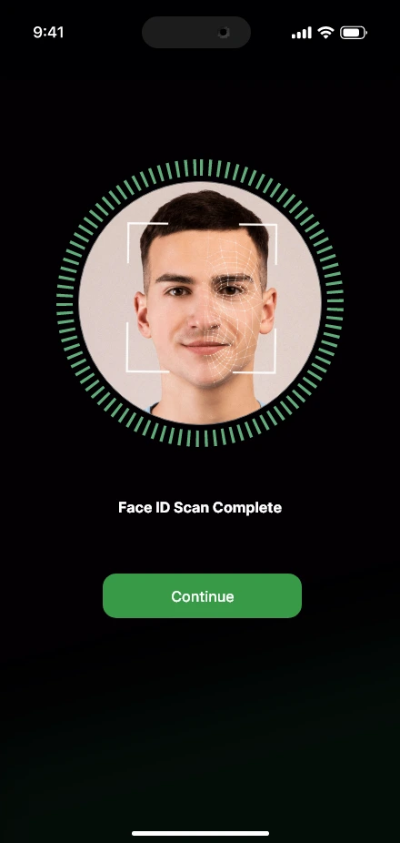 True Presence — Face scan complete app screen