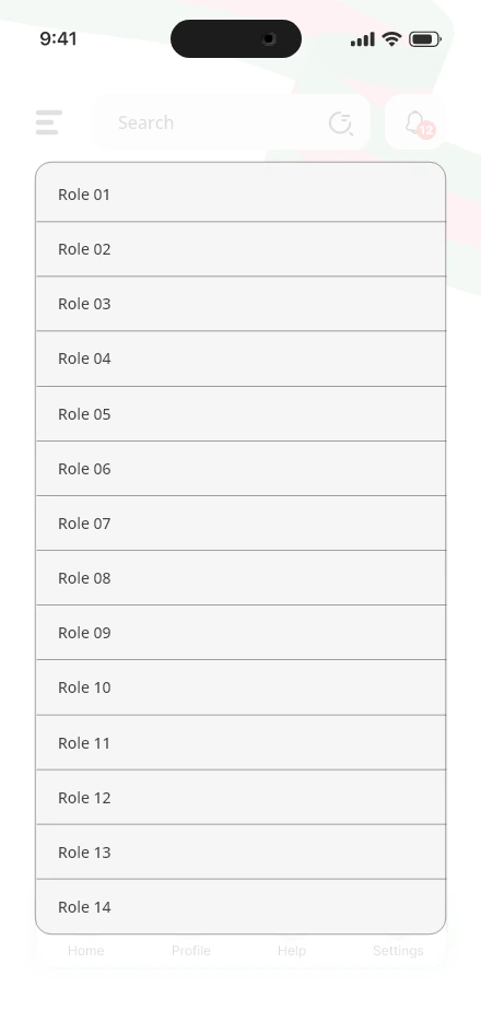 True Presence — Role selection app screen