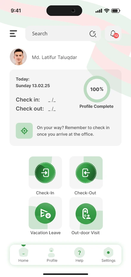 True Presence — Home Screen / 4 app screen