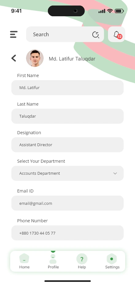 True Presence — Profile app screen